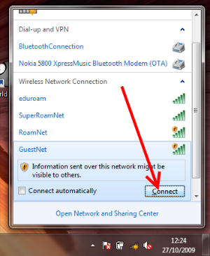GuestNet - Windows 7 - connect